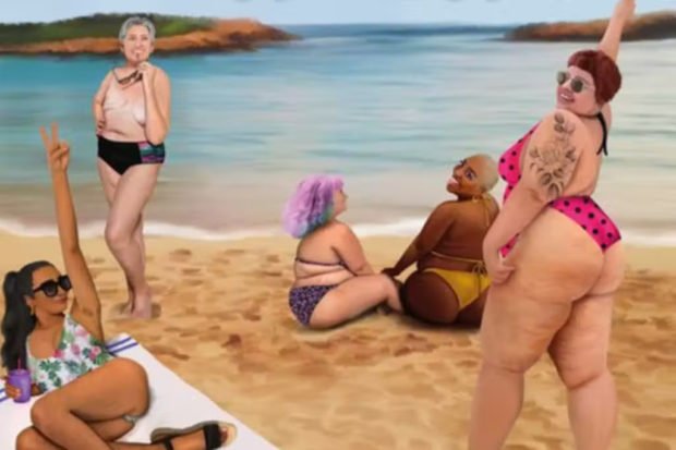 Photo of women on the beach for story:Spanish gov’t wants all body types on beach