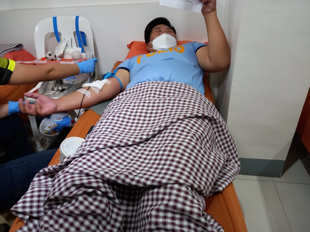 The Mandaue City Police Office and the Vicente Sotto Memorial Medical Center or VSMMC have conducted a bloodletting activity today, July 7. | Mary Rose Sagarino