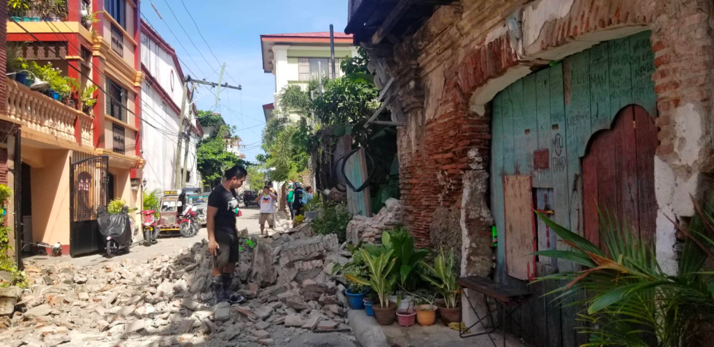 Cebu archdiocese to also send help to quake victims in Luzon . In photo is a heritage structure in Vigan City, Ilocos Sur, which is damaged by a 7.0 magnitude earthquake that hit Luzon on Wednesday morning (July 27). | PHOTO COURTESY OF ARLENE GAJETON