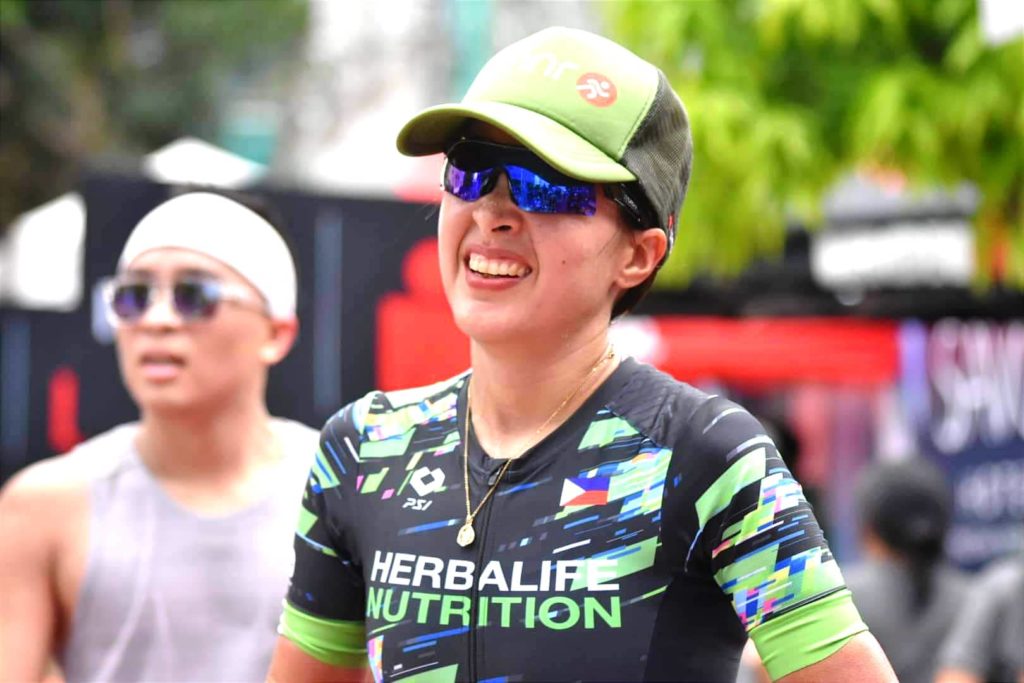 Ines Santiago came in first in the women's division of the Megaworld Cebu Ironman 70.3 race. | Photo by John Velez Photography via Glendale Rosal