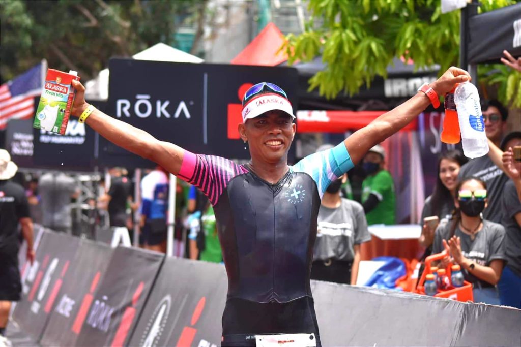 August Benedicto, a Filipino triathlete based in Germany, finished first in men's division of today's Megaworld Cebu Ironman 70.3 competition . | Photo by John Velez Photography via Glendale Rosal