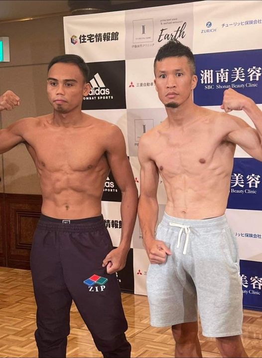 Jeo Santisima (left) is ready to fight for redemption as he face Hiroshige Osawa (right) in an eight round bout in Osaka, Japan. | Zip Sanman FB page