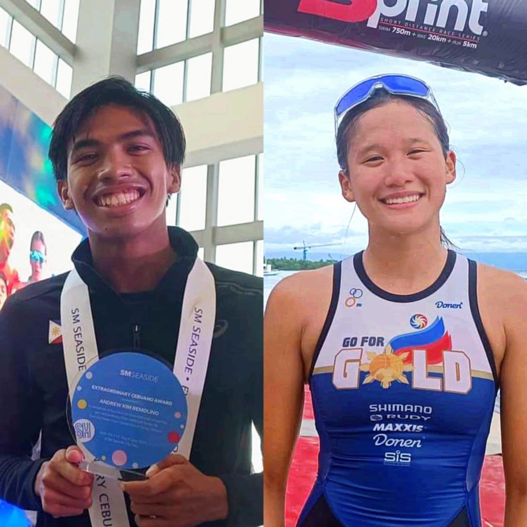CEBUANO TRIATHLETES TO MT. MAYON TRIATHLON. Andby Andrew Kim Remolino and Raven Faith Alcoseba will lead Cebu triathletes in competing at the Mt. Mayon Triathlon this Sunday, August 14. | CDN file photos