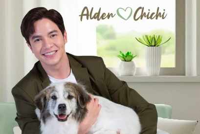 Alden Richards and his dog Chichi. Image: Instagram/@pawsphilippines
