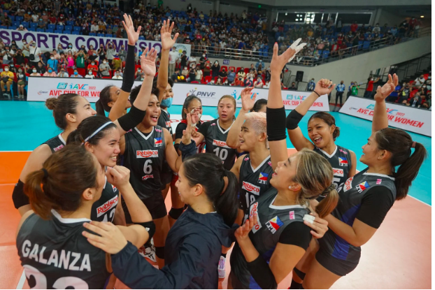 Creamline-Philippines celebrate after pulling off a comeback win over Australia in the AVC Cup for Women. AVC PHOTO