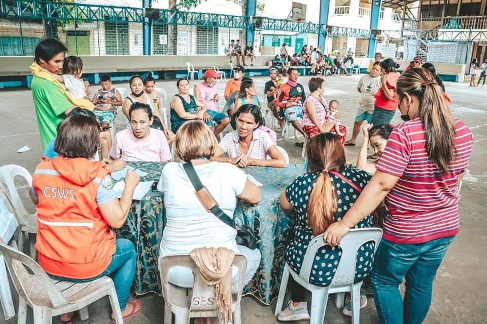 Victims of the July 30 fire in a residential area along Hernan Cortes Street in Barangay Subangdaku, Mandaue City are temporarily staying at the barangay's gymnasium. | Mayor Jonas Cortes FB page (file photo)