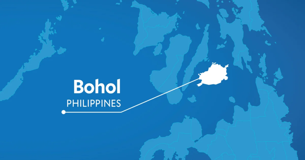 Map of Bohol for story: Bohol Gov, mayors oppose transfer of 375 cops to Negros Oriental