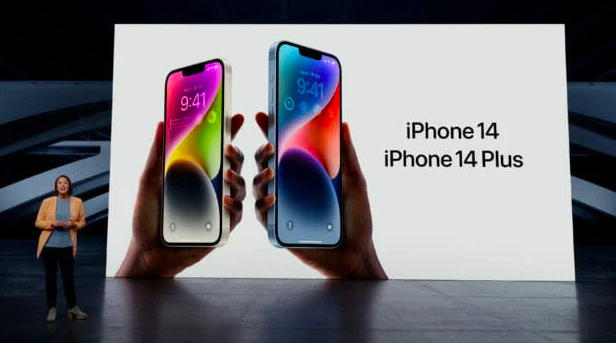 Apple’s vice president of Worldwide Product Marketing Kaiann Drance talks about the new iPhone 14 and iPhone 14 Plus for a special event at Apple Park in Cupertino, California, U.S. in a still image from keynote video released September 7, 2022. (Apple Inc./Handout via REUTERS)