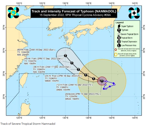 Namnadol to enter PAR by Thursday night or Friday morning; may turn into a typhoon 