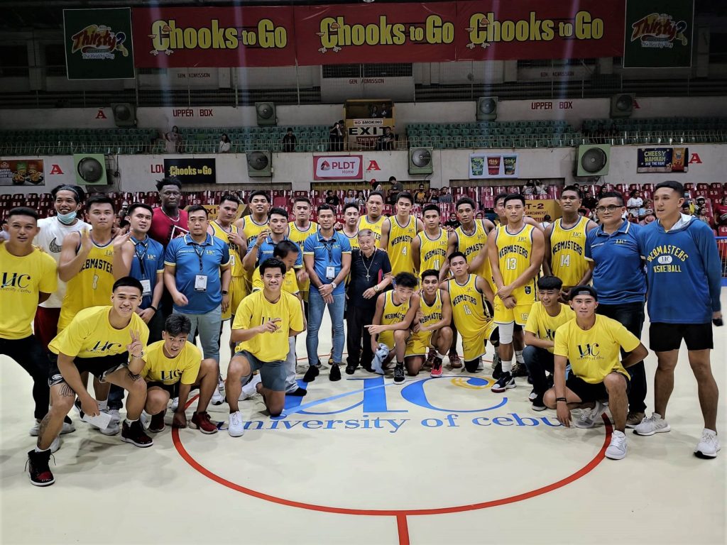 UC Webmasters pose for a group photo after earning their first win in three games in the Cesafi men's basketball tournament. | Glendale Rosal
