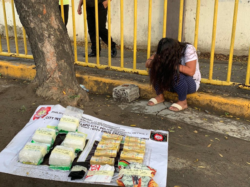 Women engaged in illegal drug trade has become a trend here in the city. In photo is Rosell Arda, 42, a resident of Barangay Poblacion Occidental in Consolacion town, arrested for allegedly possessing five kilos of suspected shabu during a buy-bust operation in Barangay Ibo, Lapu-Lapu City on Friday, October 14.