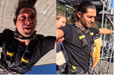 Wil Dasovich passes out while bungee jumping in Switzerland. Image: Instagram/@wil_dasovich