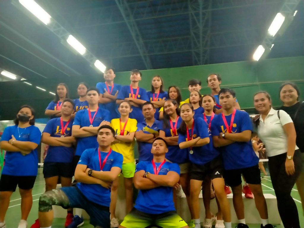 The UC Webmasters pose for a group photo during the awarding ceremony of the Cesafi badminton tournament at the Metro Sports Lahug over the weekend. | Photo from Layon's Facebook page.