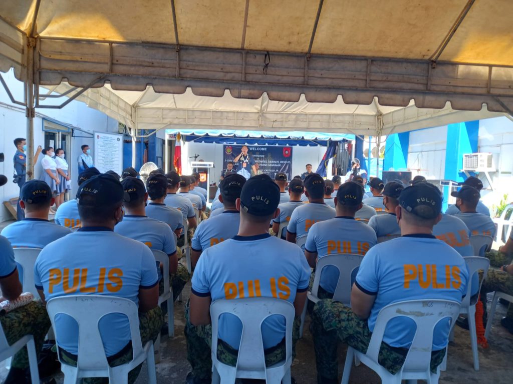 Policemen in Mandaue City Police Office undergo a five-day disaster preparedness seminar. | Mary Rose Sagarino