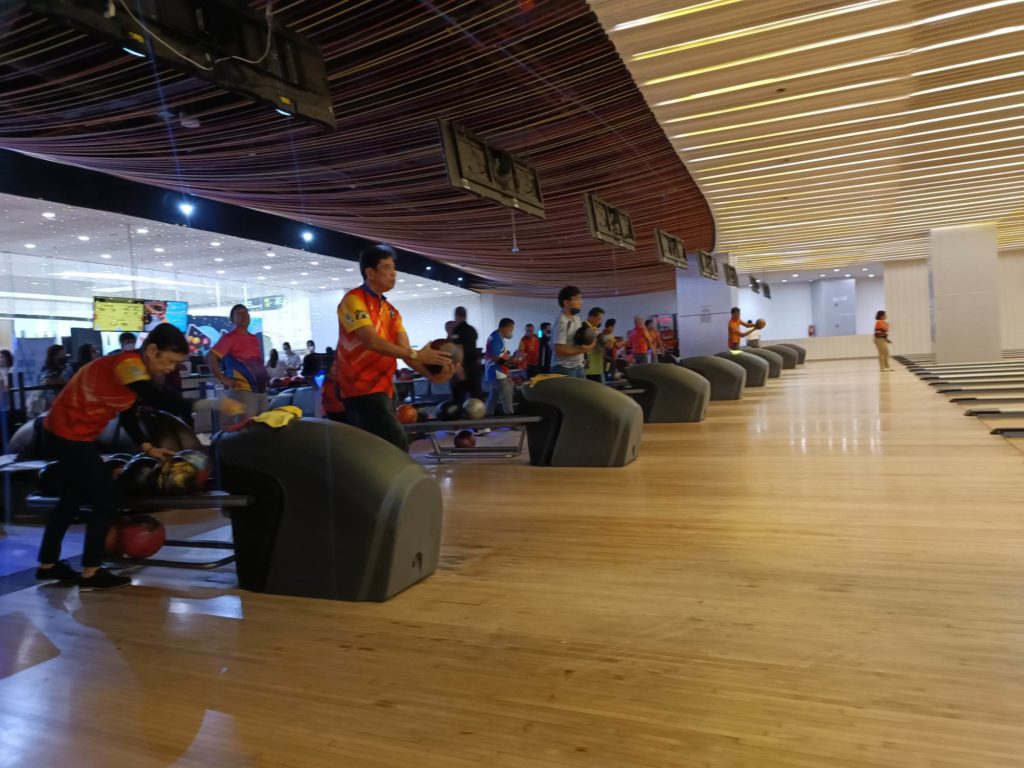 These are the bowlers of the 2nd STBAI National Open at their assigned lanes during the competition on Saturday, Nov. 26, 2022, at the SM Seaside City Cebu Bowling Center. | Photo by Glendale Rosal