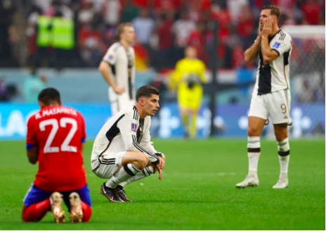 Germany’s Kai Havertz looks dejected after the match as Germany gets eliminated from the World Cup. (REUTERS)