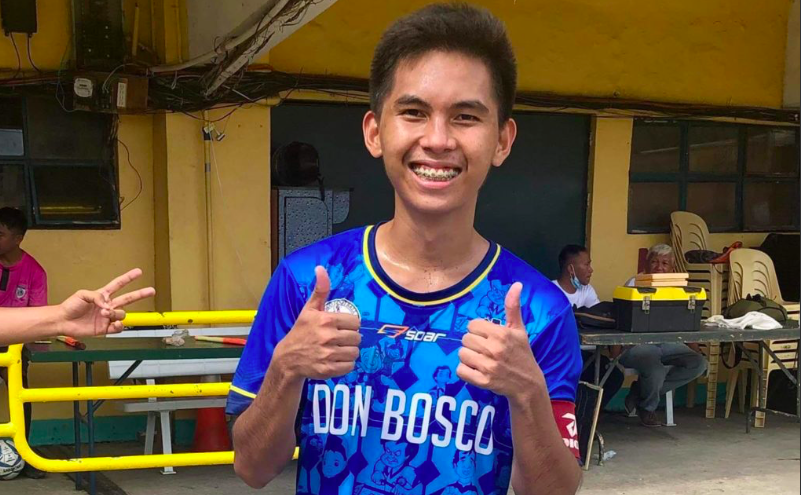 Carsten Pumareja scores a brace for DBTC to help the team to destroy SHS-AdC in the finals and taking the crown for this year’s Cesafi High School football. | Contributed Photo