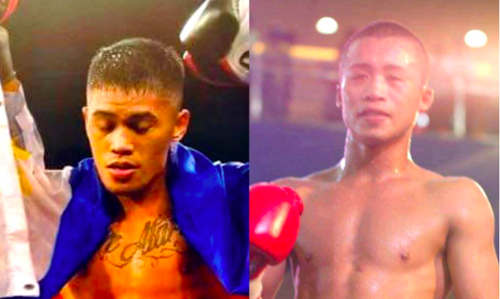 Mike Plania (left) makes a ring comeback with his Dec. 31 fight against Jeffrey Francisco at the “Double Trouble” fight card in Tagum, Davao del Norte. | Facebook and Boxrec photos