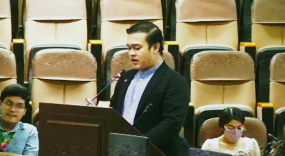 Cebu City Councilor Jose Lorenzo Abellanosa delivers a privilege speech during the city council's regular session on Wednesday, December 7, 2022.| Screenshot from Sangguniang Panlungsod FB Live via Wenilyn Sabalo