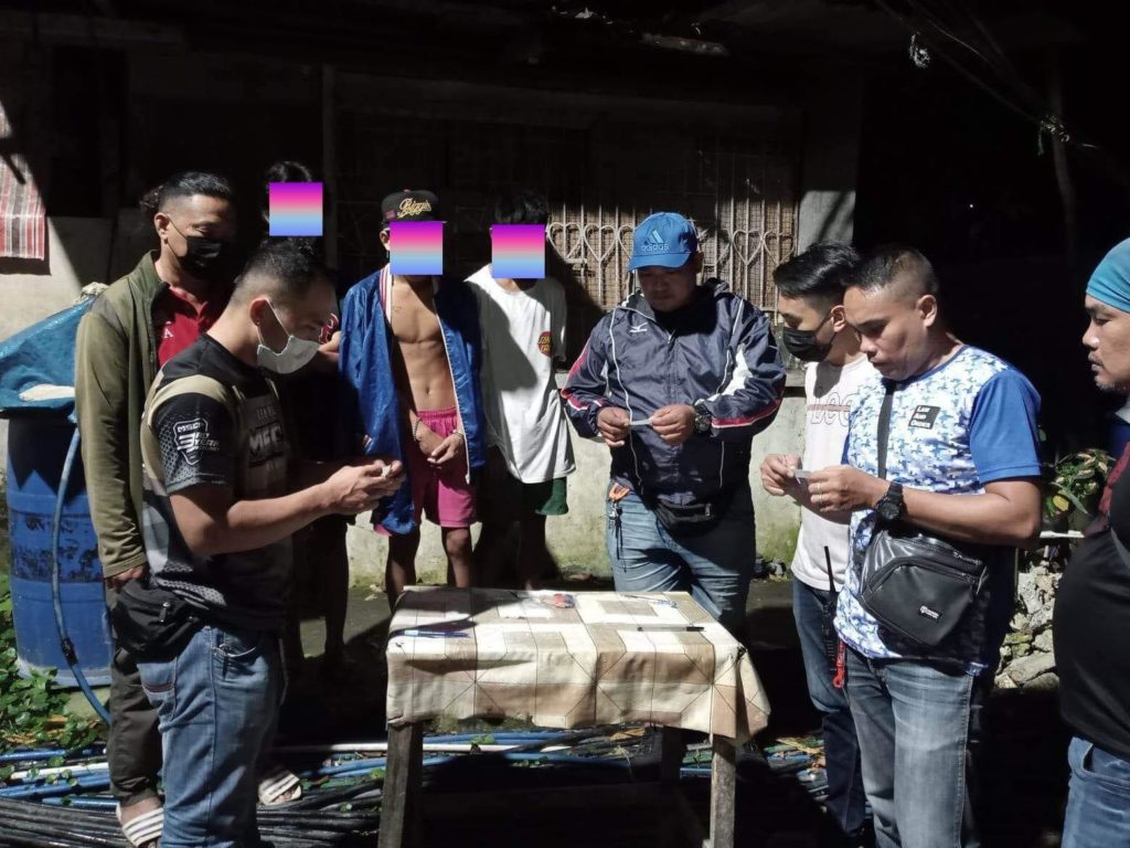 Three teenagers were rescued by barangay tanods of Apas, who chanced upon them allegedly engaging in a drug session at past 10 p.m. on Thursday, Feb. 2, in Sitio Mahayahay, Barangay Apas in Cebu City. | Contributed photo