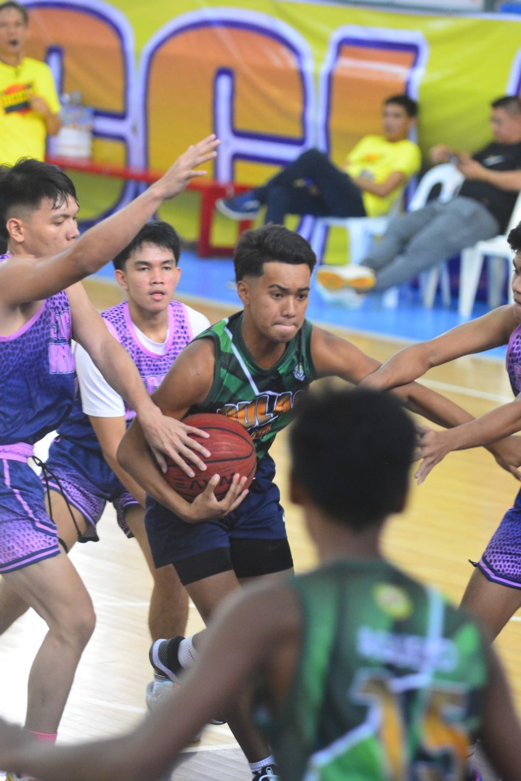 This is one of the basketball matches played during the OCCCI D-League Inter-School Basketball Tournament Northern Leyte leg in Jaro earlier this month. | Photo from OCCCI D-League Facebook page