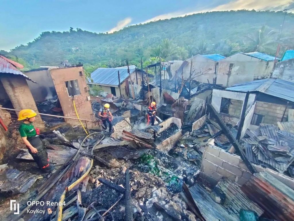 A photo of the aftermath of the fire that affected a total of ten houses in Purok 4, Barangay Tuburan Sur in Danao City on Friday afternoon, February 10.