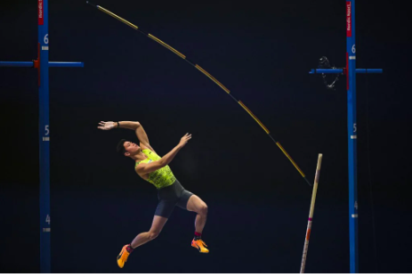 FILE – Ernest Obiena of the Philippines competes during the Mondo Classic pole vault competition in gala format at the IFU Arena in Uppsala, Sweden, on February 2, 2023. (Photo by Jonathan NACKSTRAND / AFP)