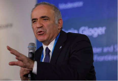Garry Kasparov, Chairman of the Human Rights Foundation and Founder and Chairman of the Renew Democracy Initiative speaks during a panel discussion at the Munich Security Conference (MSC) in Munich, southern Germany, on February 18, 2023. – The Munich Security Conference running from February 17 to 19, 2023 brings world leaders together ahead of the first anniversary of Russia’s invasion of Ukraine as Kyiv steps up pleas for more weapons. (Photo by Odd ANDERSEN / AFP)