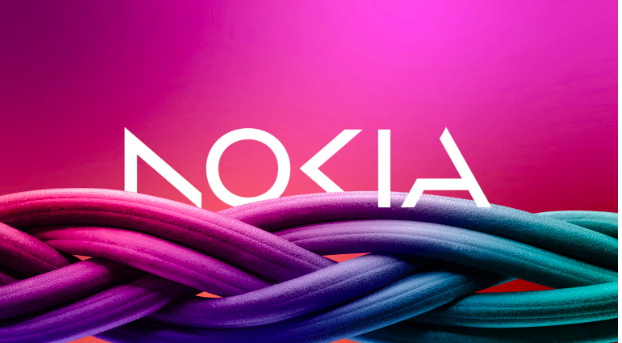 A mockup of the new Nokia logo is seen at an unknown location, in this undated handout picture received on February 25, 2023. NOKIA/Handout via REUTERS