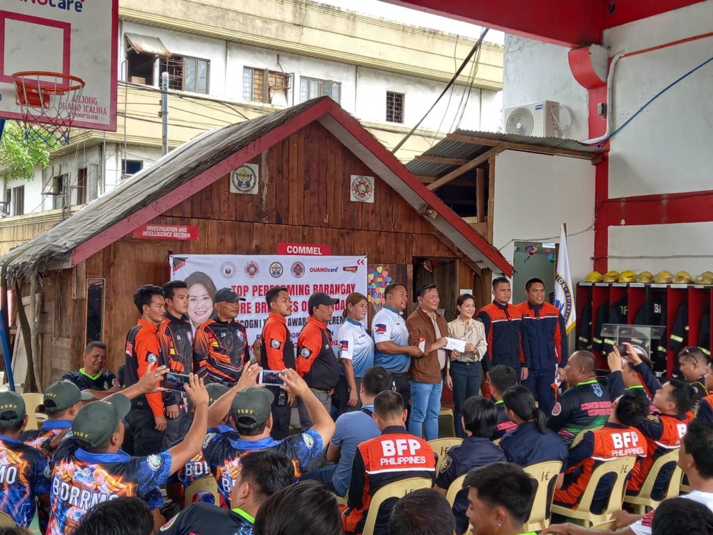 The best fire brigades in the city are recognized on Thursday by the Mandaue City Fire Office and government officials. | Mary Rose Sagarino