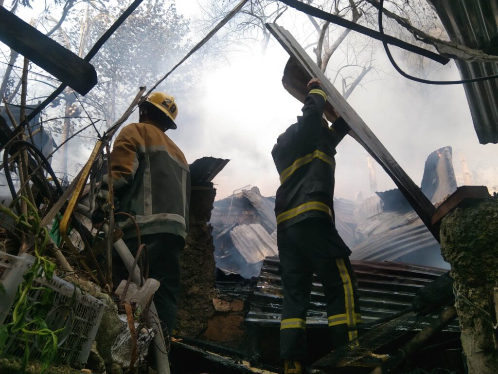 Sapangdaku fire: 60 houses destroyed, 150 individuals displaced, P1.5M properties lost. Cebu City firefighters have put the fire in Barangay Sapangdaku, Cebu City under control at 3:15 p.m., a few minutes after they arrived at the fire scene. | Contributed photo