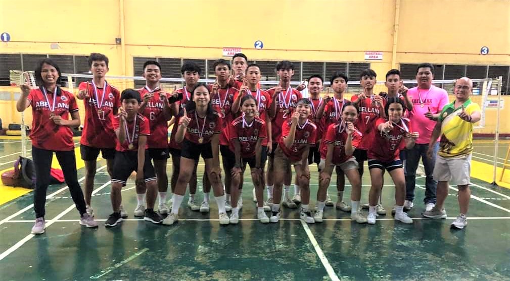 Abellana National School's sepak takraw teams in the secondary division pose for a group photo during the awarding on Thursday at the CCSC covered court. | Contributed photo