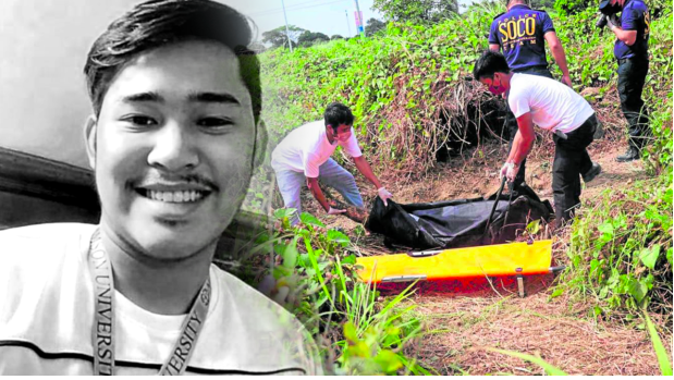 The remains of Adamson student John Matthew Salilig, 24, (left) who had been reported missing since February 18, was found in a grassy area in Imus, Cavite. (Photos courtesy of CAVITE PPO, Salilig family)