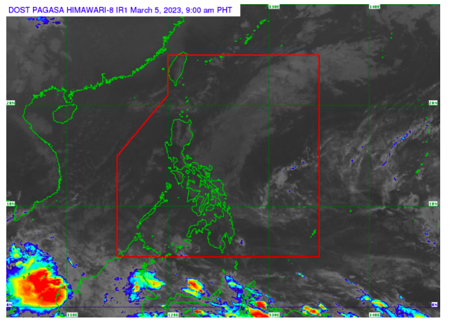 Shear line, amihan-induced rain showers to prevail over parts of the country on Sunday, says Pagasa. (Photo from Pagasa)