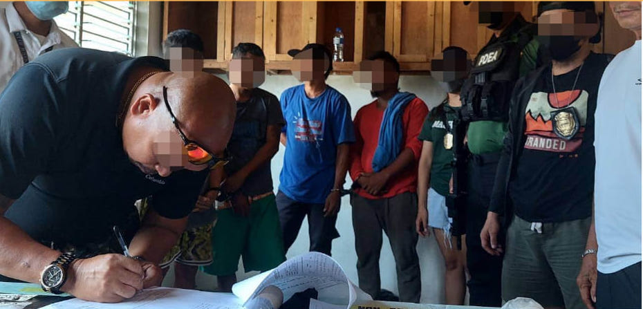 Photo of the four men who were arrested in a suspected drug den in Tagbilaran City.