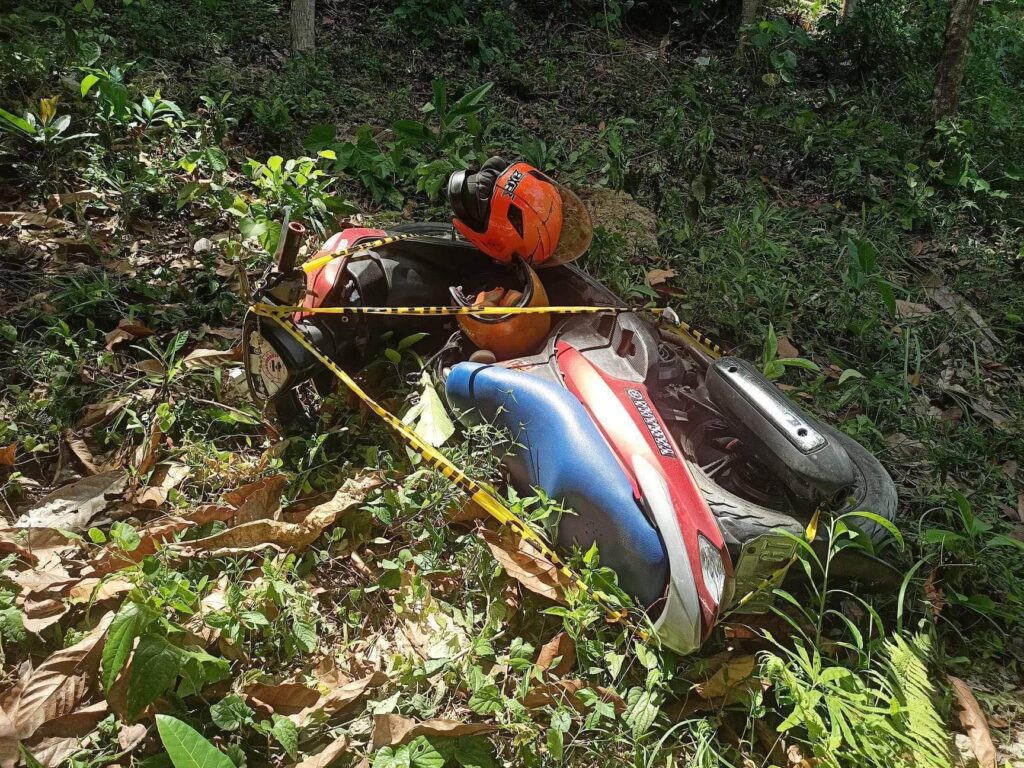 Photo of the motorcycle which the three victims boarded during their travel to Barangay Napo in Carcar City.