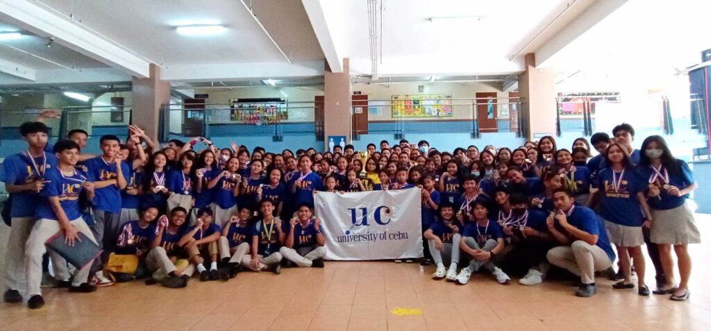 The athletes of the UC Webmasters, who will represent Cebu City in this year's CVIRAA, take a group photo during an earlier event held at the UC Main campus.