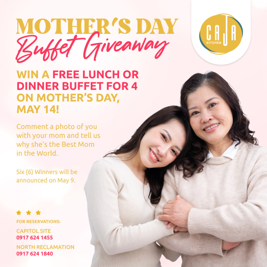 Mother and daughter featured in Bayfront Hotel Cebu's Caja Kitchen Mother's Day Giveaway Promo
