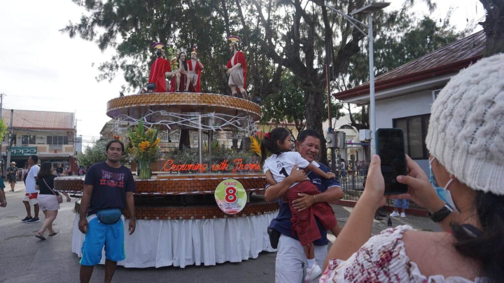The carrozas are ready for the start of the solemn procession in Bantayan Island this Holy Thursday. | Morexette Marie Erram