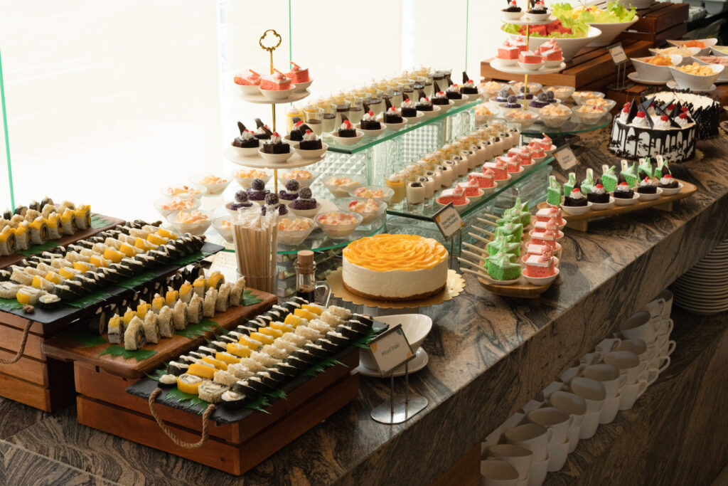 Bayfront Hotel Cebu's Caja Kitchen dessert station featuring sweet pastries 