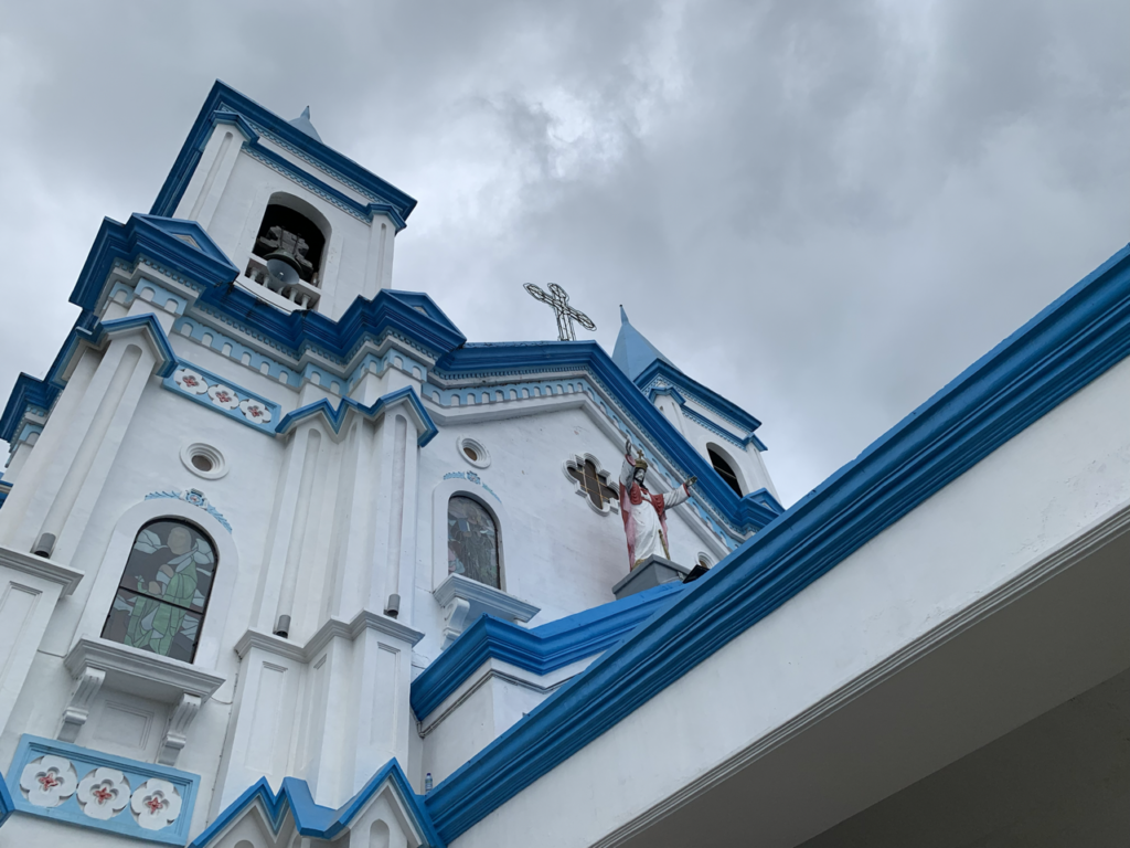 This is the facade of the Archdiocesan Shrine of the Immaculate Heart of Mary in Minglanilla town in southern Cebu. | Morexette Erram