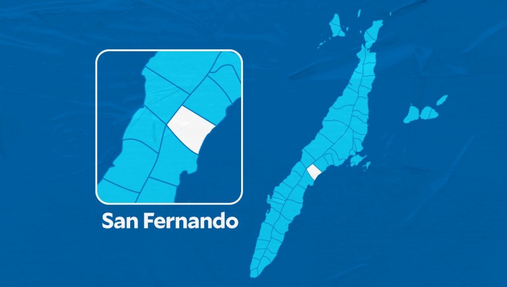 Boy, 17, sends father to jail for threatening him with a gun in San Fernando. In photo is a map of San Fernando town.