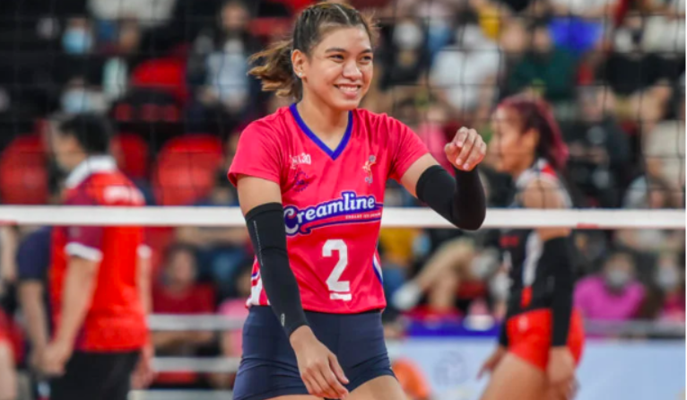 FILE – Creamline’s Alyssa Valdez reacts during the Cool Smashers game against the Chery Tiggo Crossovers in the PVL Reinforced Conference semifinals. PVL PHOTO