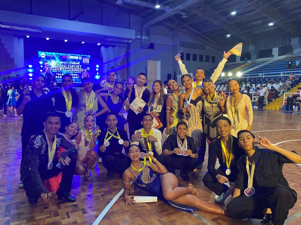 DTCC dancesport athletes pose for a group photo with the medals that they won during the Magayon Festival Dancesport Open Competition in Legazpi City, Albay over the weekend.