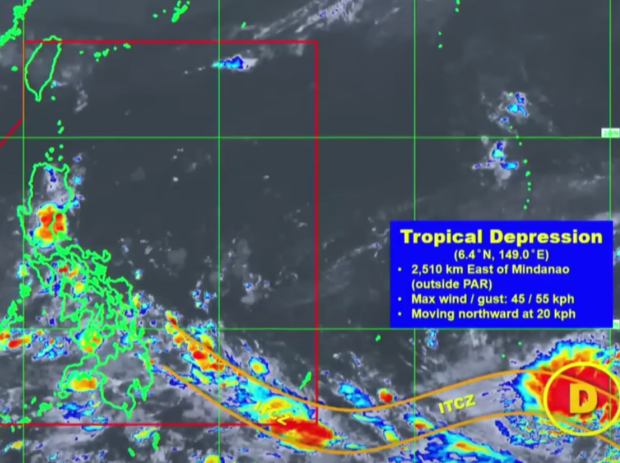 Himawari Enhanced Infrared Image of the tropical depression being monitored by Pagasa on Saturday, May 20, 2023. 