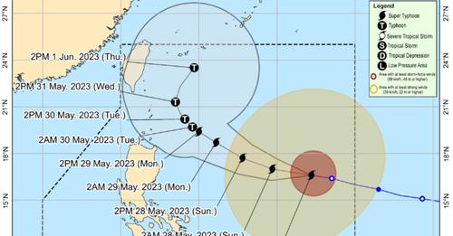 The track of Typhoon Betty. 