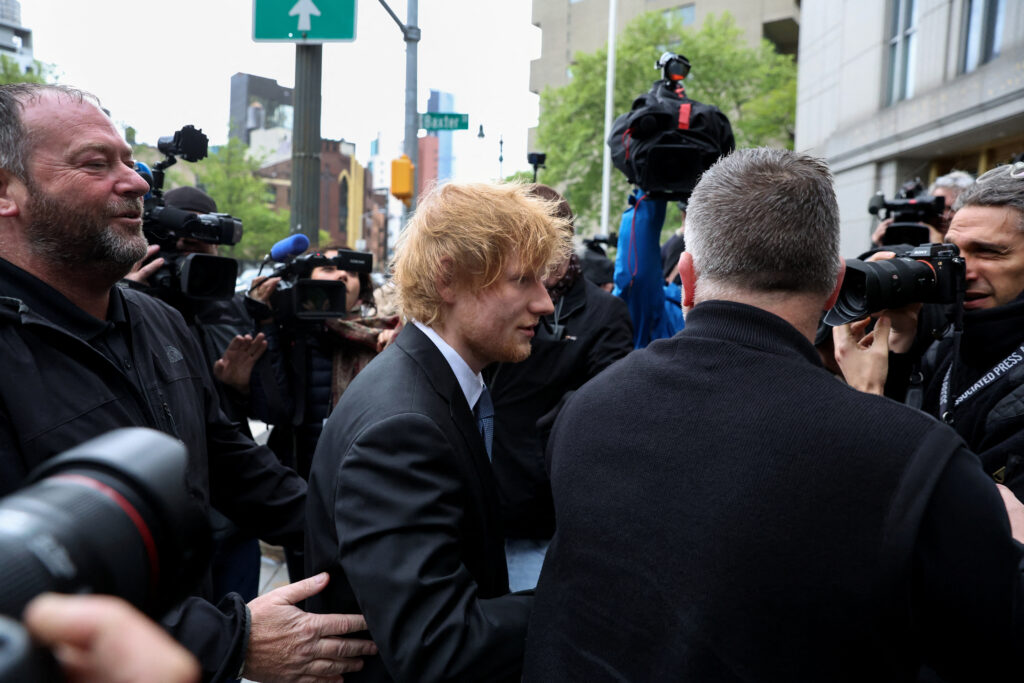 Ed Sheeran arrives in court for his copyright trial