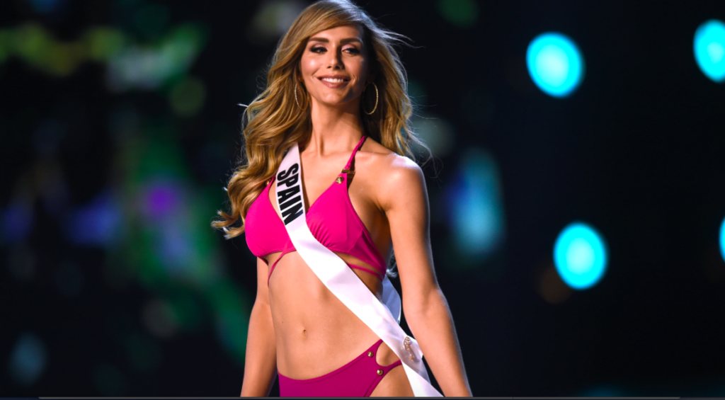 Angela Ponce of Spain competes in the swimsuit competition during the 2018 Miss Universe pageant in Bangkok on December 13, 2018. (AFP)