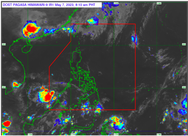 Pagasa notes 2 LPAs around PAR; says hot and humid weather to persist. IN Photo is a weather satellite image from Pagasa’s website.