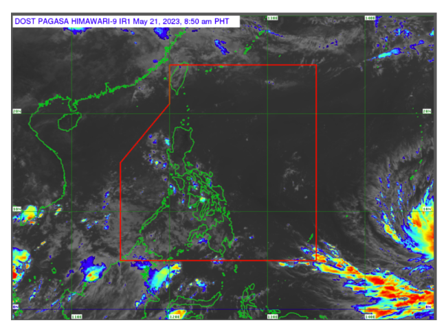 Sunday PH weather: Cloudy with a chance of rain – Pagasa. Weather satellite image from Pagasa’s website